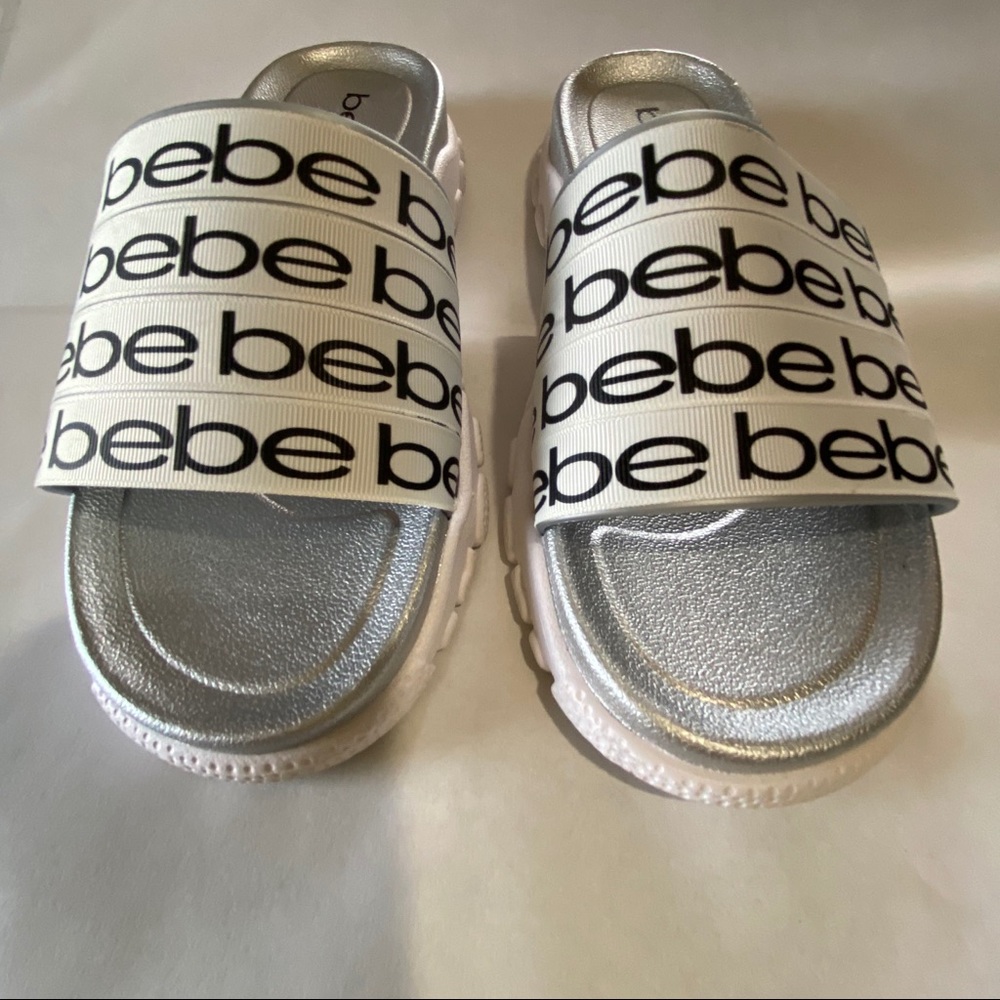 BEBE LOGO SLIDE SANDALS - Picture 3 of 12